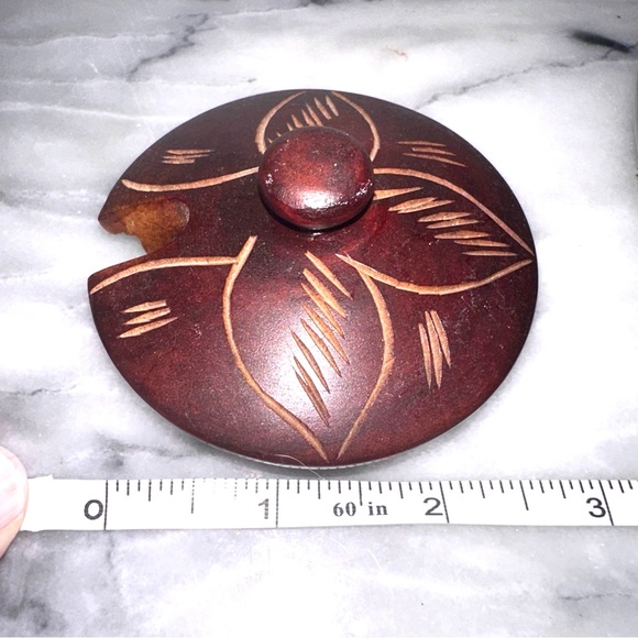 Handcrafted Wooden Japanese Style Sugar or Spice Bowl with and Lid Spoon Carved - Picture 6 of 11